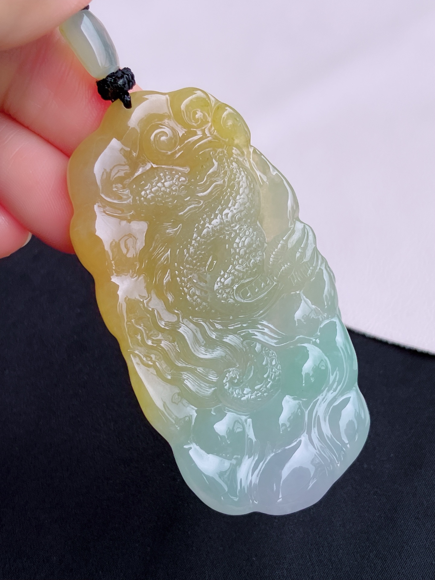 双彩望子成龙，晶莹剔透，尺寸64.5/38/11/自然光实拍