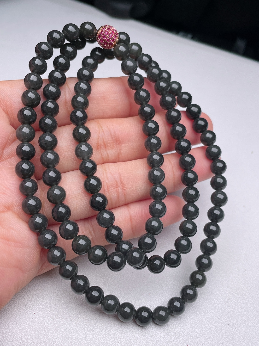 6mm108颗乌鸡种项链