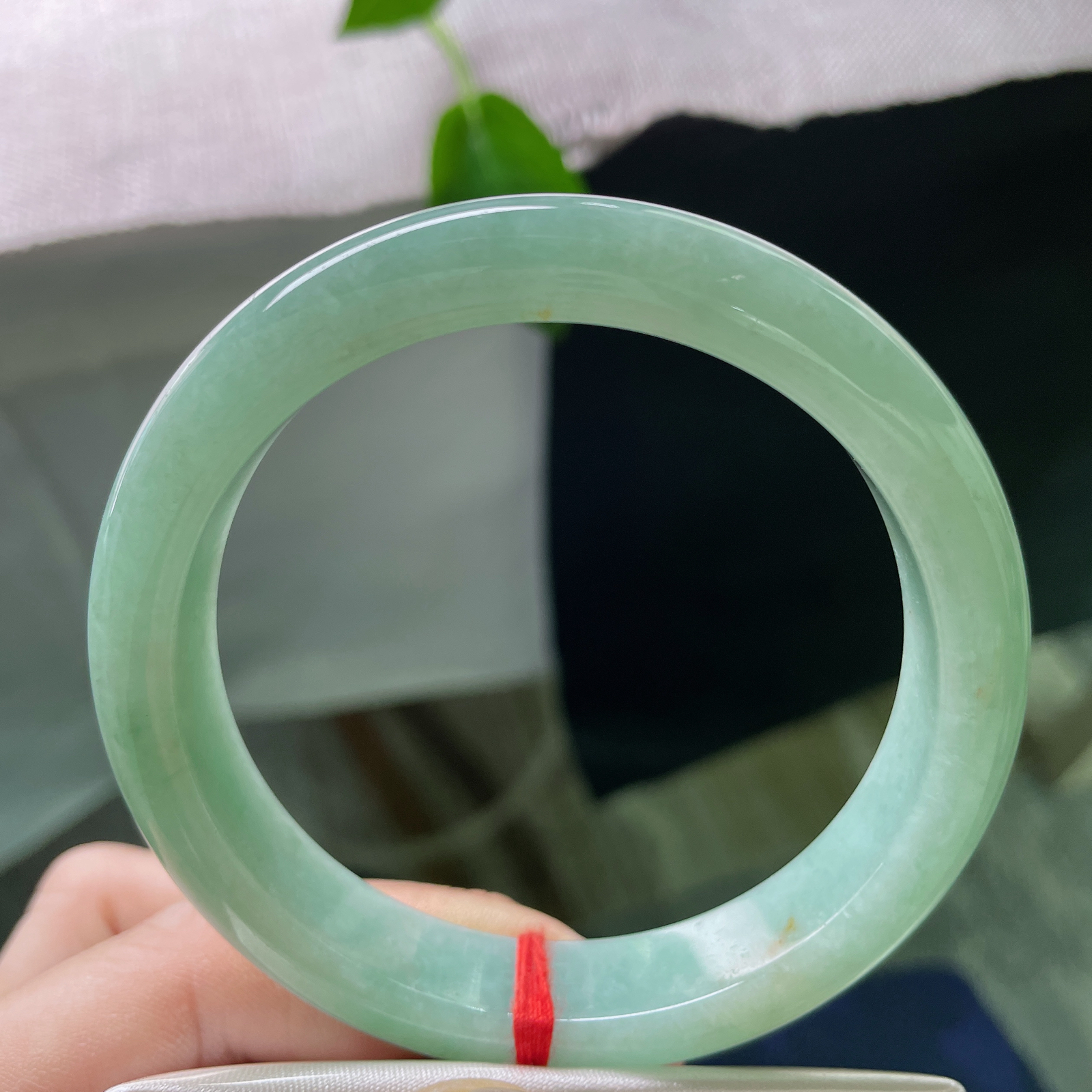 特惠活动#59/12.4/8.3，绿底正圈，水润，颜色分布均匀，洒金，招财进宝，ss53768a..