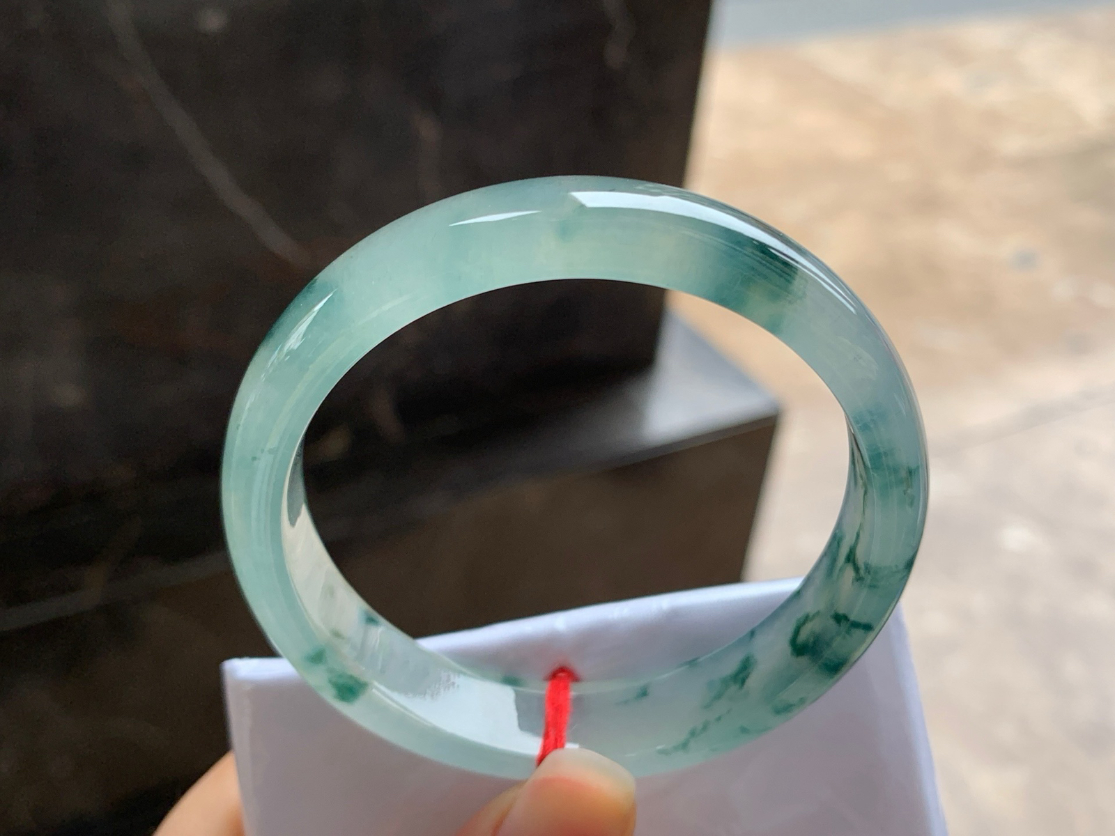 54-12.5-7
冰蓝花手镯^_^冰透 水润