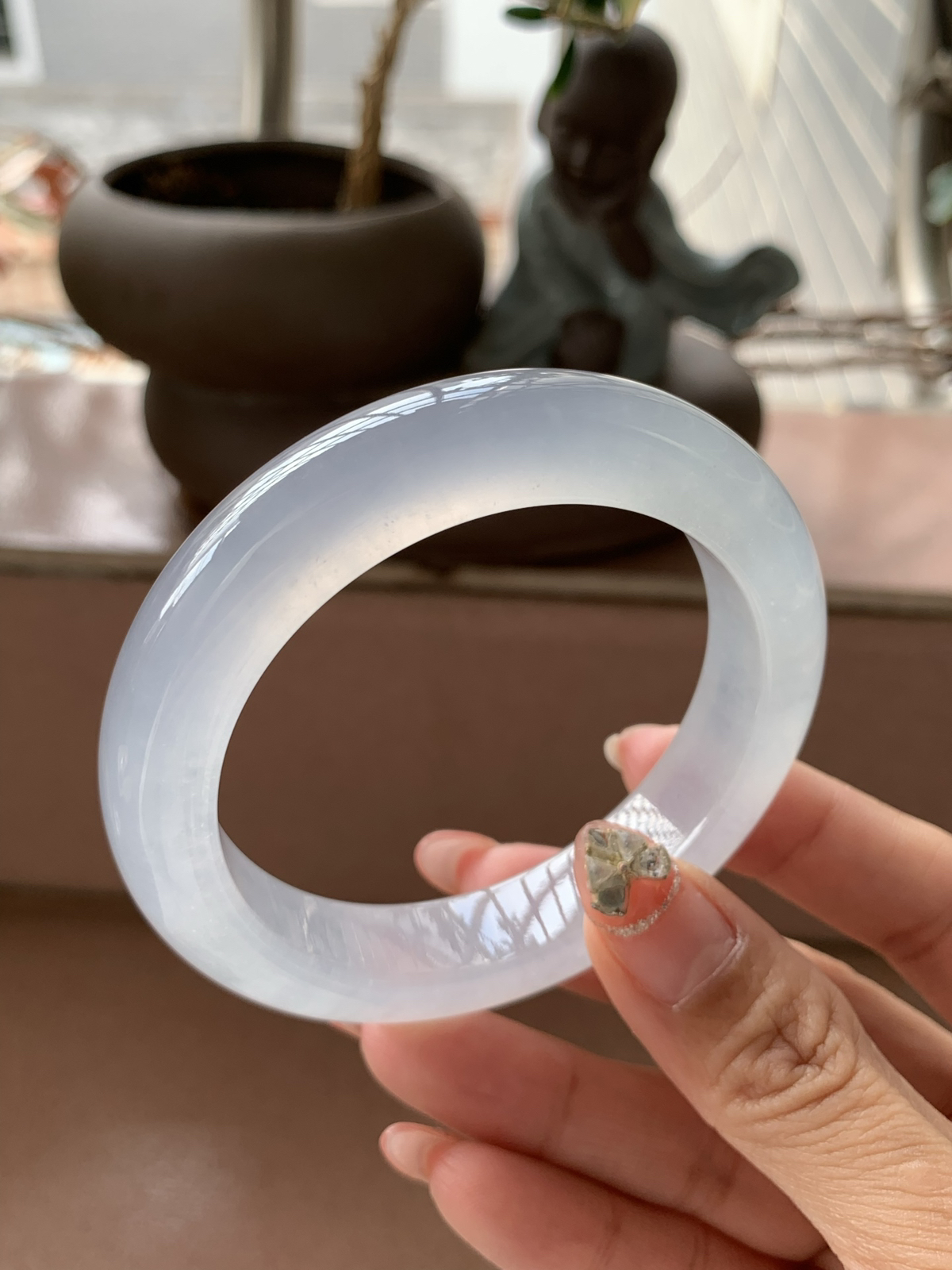 冰种白月光55.4-12.6-9.6，正厚装，冰透胶润感十足起荧光，纯净细腻，冰清玉洁，一见倾心系列
