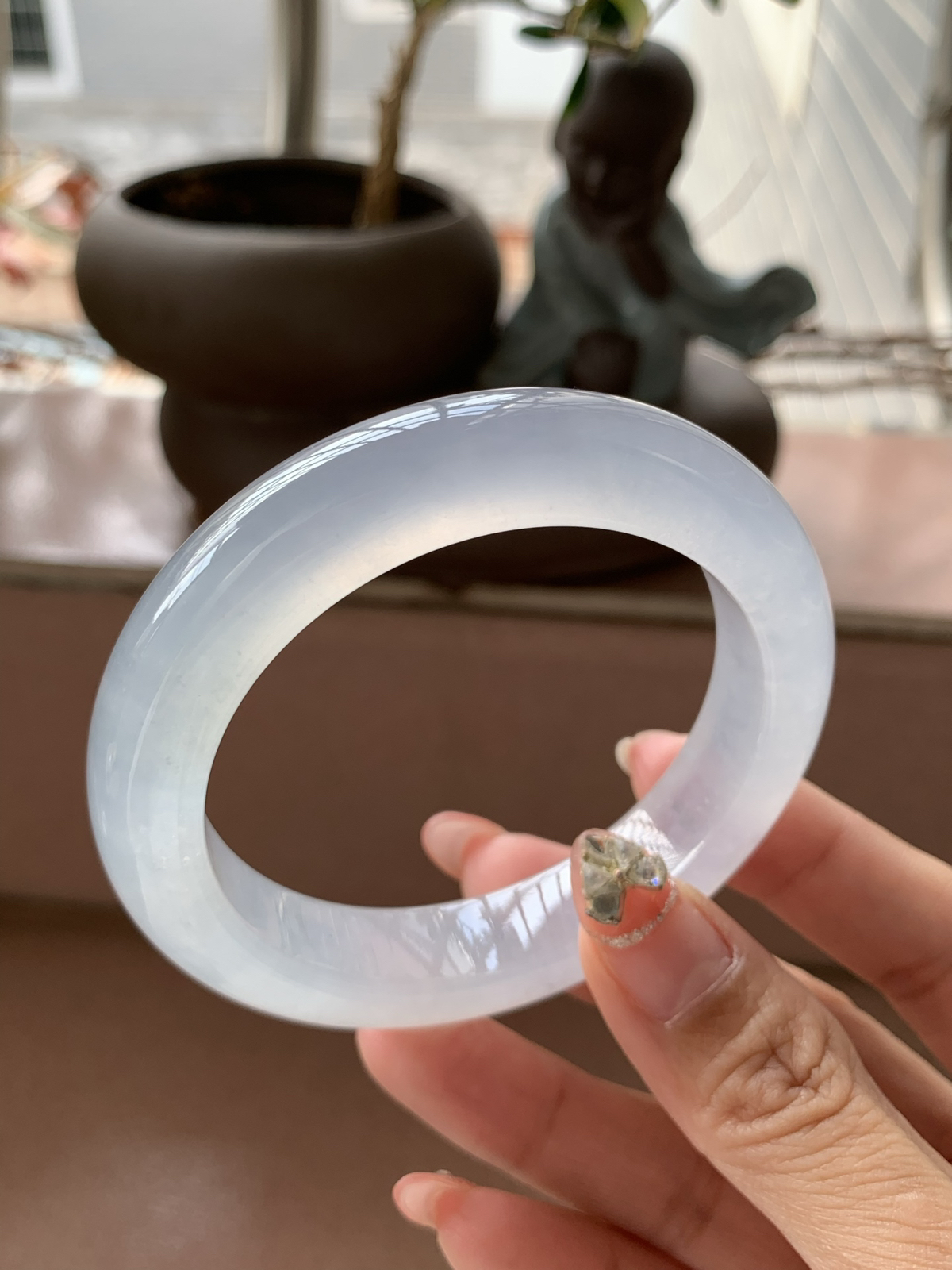冰种白月光55.4-12.6-9.6，正厚装，冰透胶润感十足起荧光，纯净细腻，冰清玉洁，一见倾心系列
