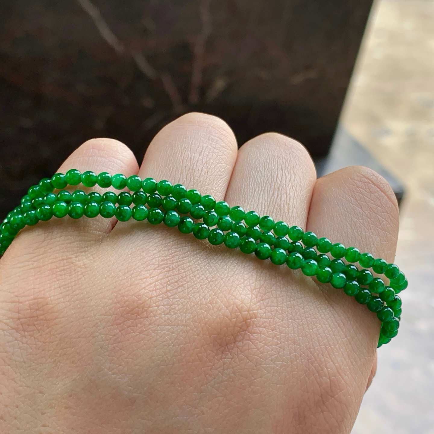 辣绿色珠链^_^鲜艳 浓郁