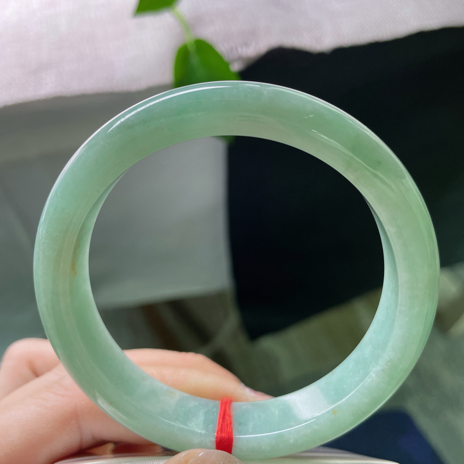 特惠活动#59/12.4/8.3，绿底正圈，水润，颜色分布均匀，洒金，招财进宝，ss53768a..