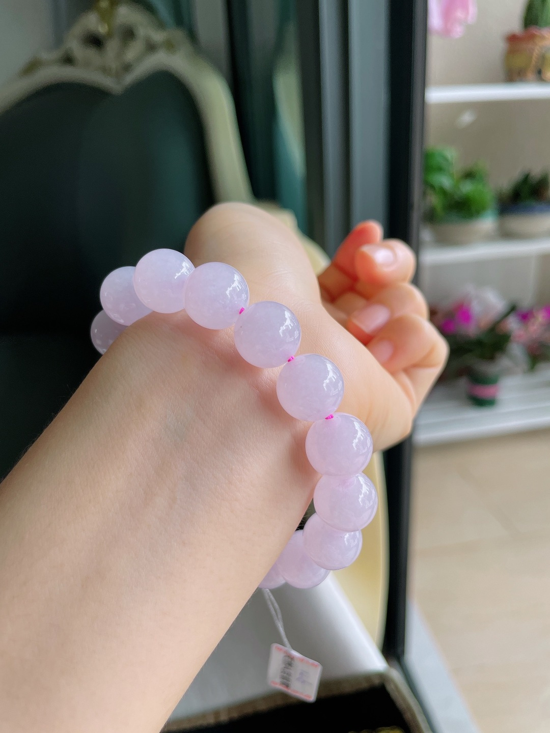 ️，缅甸天然翡翠A货，冰手串，尺寸：12.8mm。【编4116】
