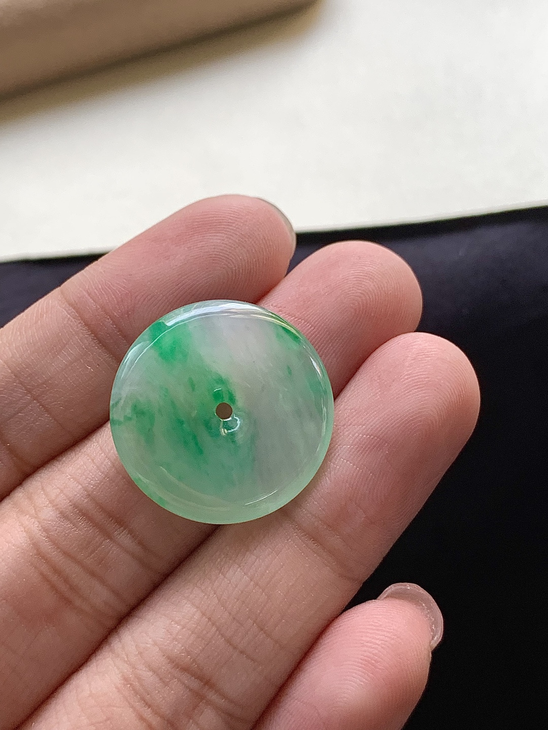 【平安扣】飘花灵动，种老细腻形体佳尺寸：21.4*4.2,asd6530