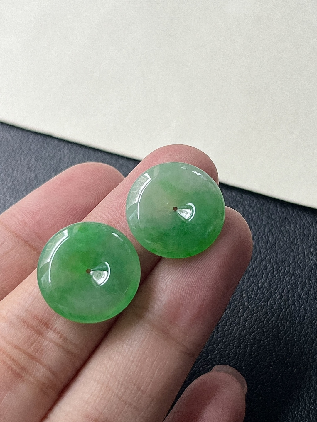 ️【平安扣一对】飘花灵动，种老细腻形体佳尺寸：15.9*4，15.9*3.9,asd1530