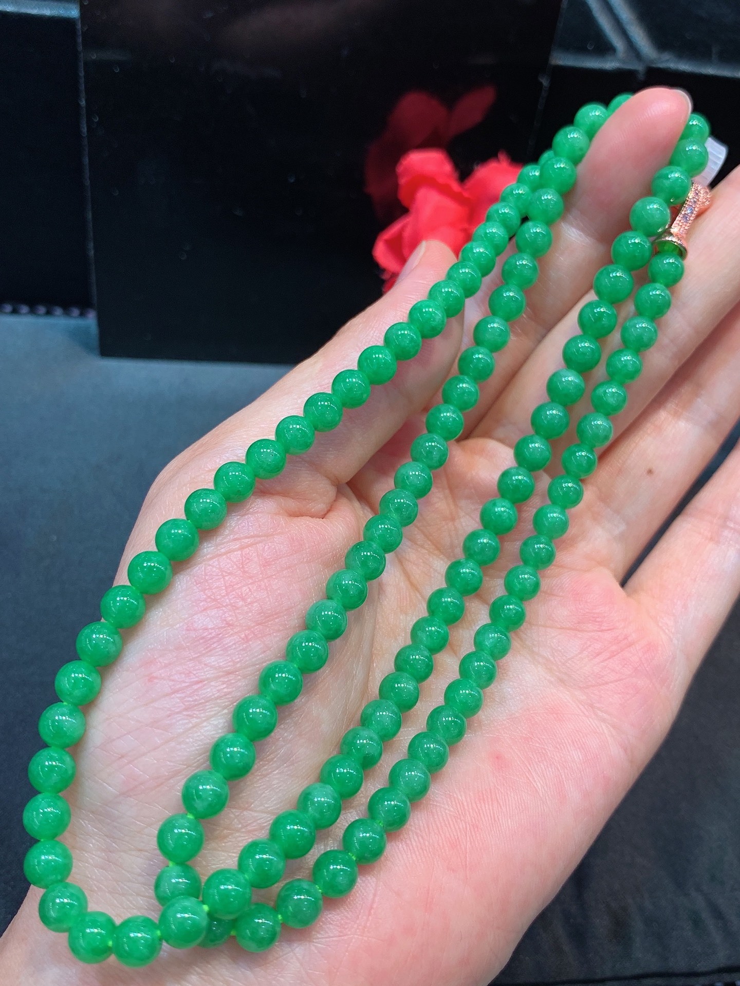 阳绿小米珠珠链 随手拍 实物更美，5.8