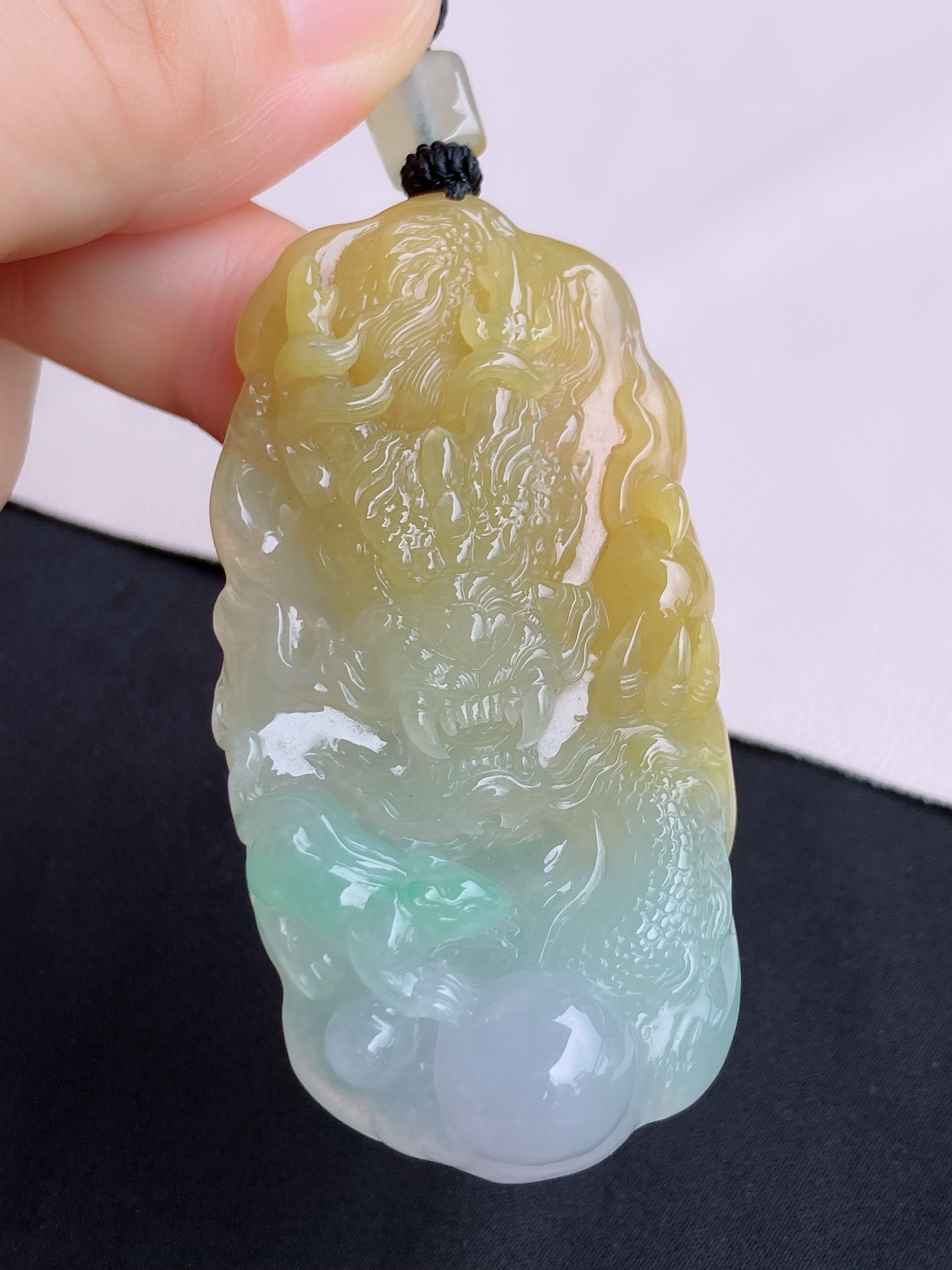 双彩望子成龙，晶莹剔透，尺寸64.5/38/11/自然光实拍
