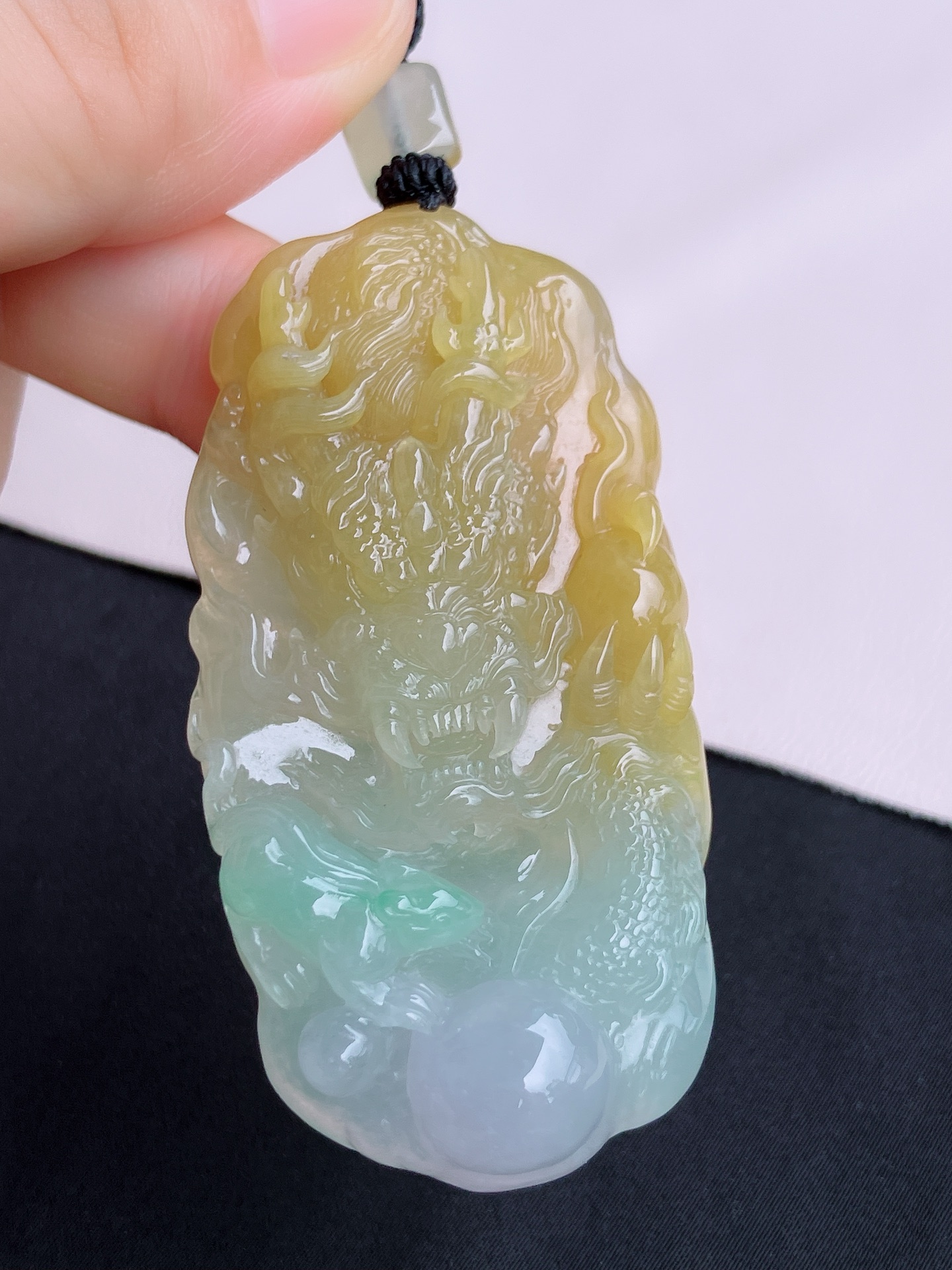 双彩望子成龙，晶莹剔透，尺寸64.5/38/11/自然光实拍