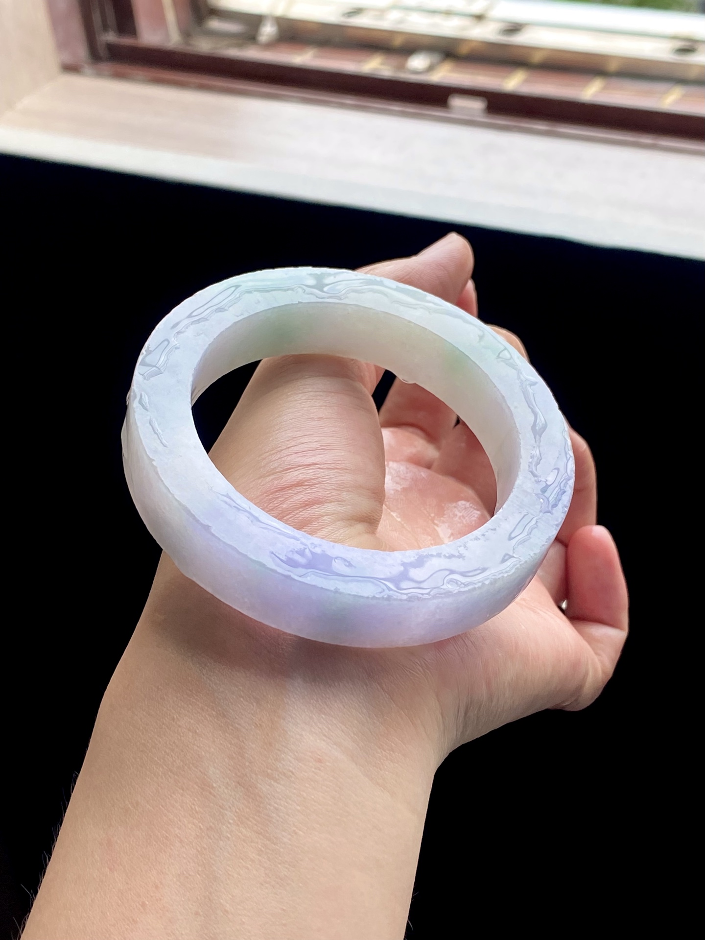 大圈口春彩镯胚 B0909-4 ⭕️78-58-13-10 可做58～62正圈