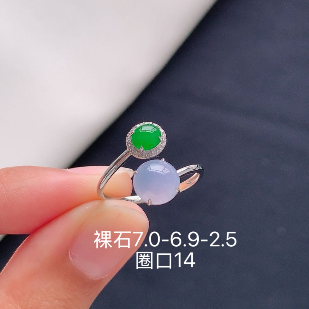 冰紫绿女戒。紫味浓郁，料子饱满细腻  佩戴简约时尚 货号26528，7.0-6.9-2.5