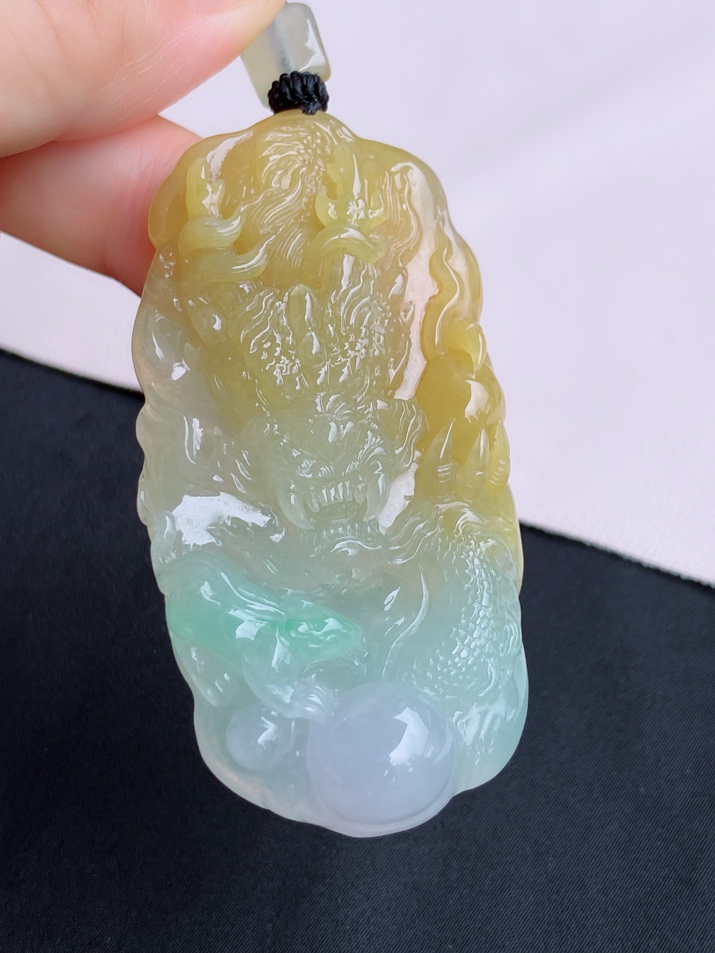 双彩望子成龙，晶莹剔透，尺寸64.5/38/11/自然光实拍