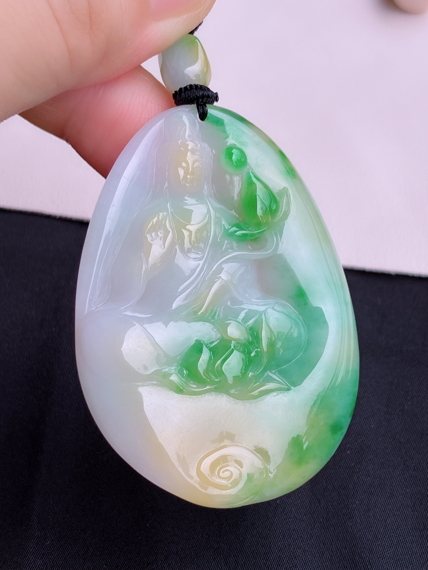 三彩大势至菩萨，细腻精致，尺寸60/42/11/自然光实拍