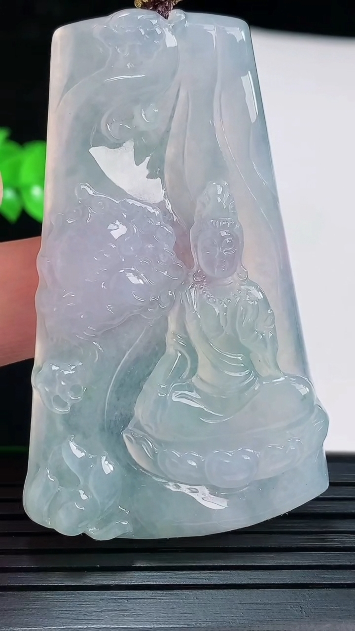 天然A货翡翠文殊菩萨吊坠，尺寸65-39-5重量:29.37g
6月1日