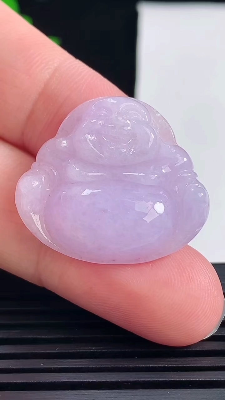 天然A货翡翠紫罗兰佛公吊坠，尺寸25.5-29-5.6 重量:6.55g
6月14日