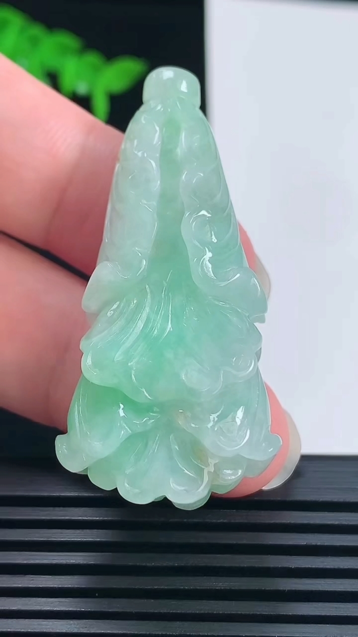 天然A货翡翠白菜吊坠，尺寸49.5-23.8-15 重:24.50g  h372
6月22日