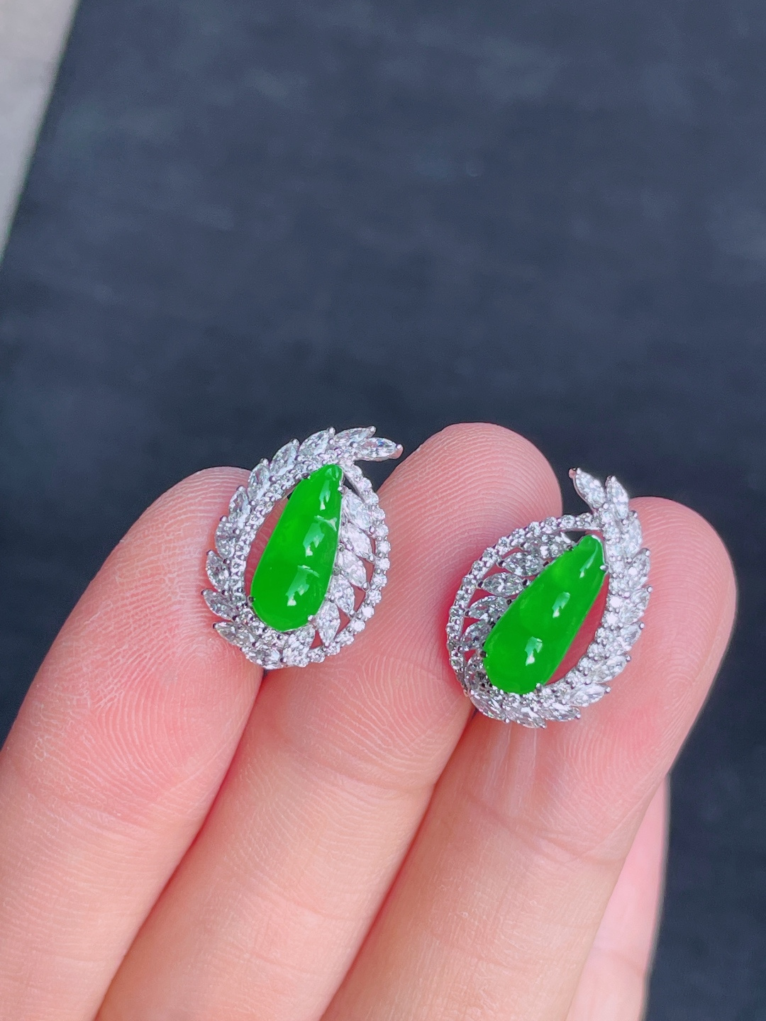 ️绿福豆耳包 晶莹剔透，新颖时尚，无裂，12.5-5-2