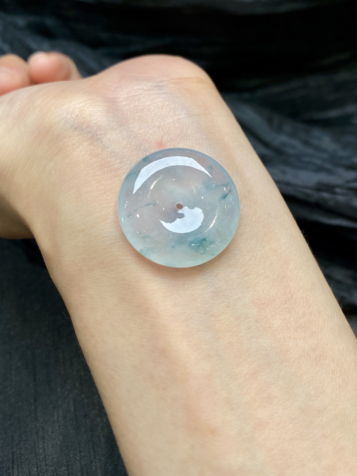 冰飘花平安扣吊坠 整·24.5-5.5mm