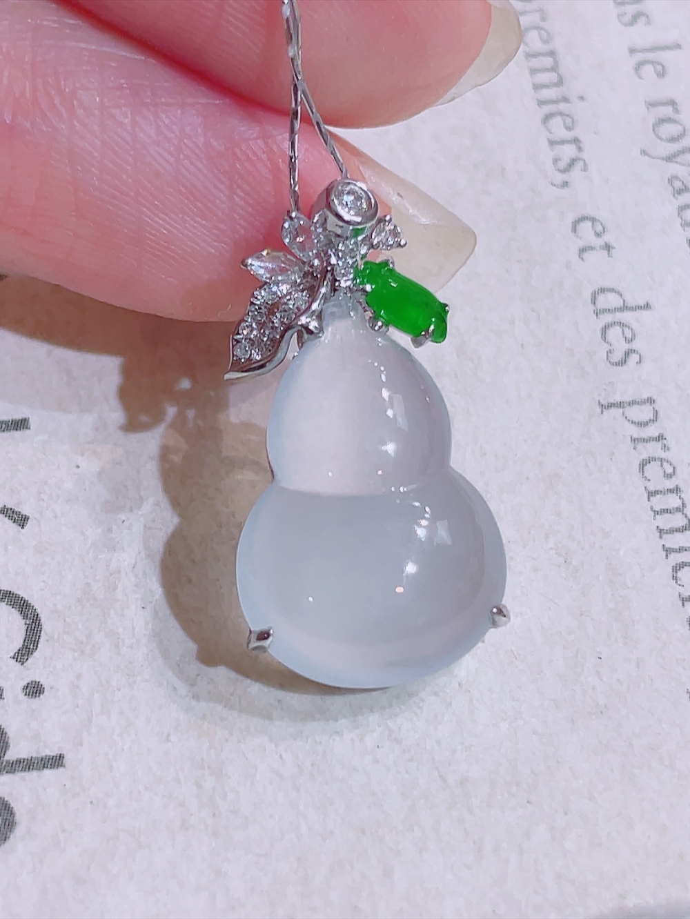 ️ 高冰葫芦吊坠 无裂 18k金镶嵌 种水 全景天窗 重金镶嵌 南非钻镶 厚装饱满 福禄双全 荧光