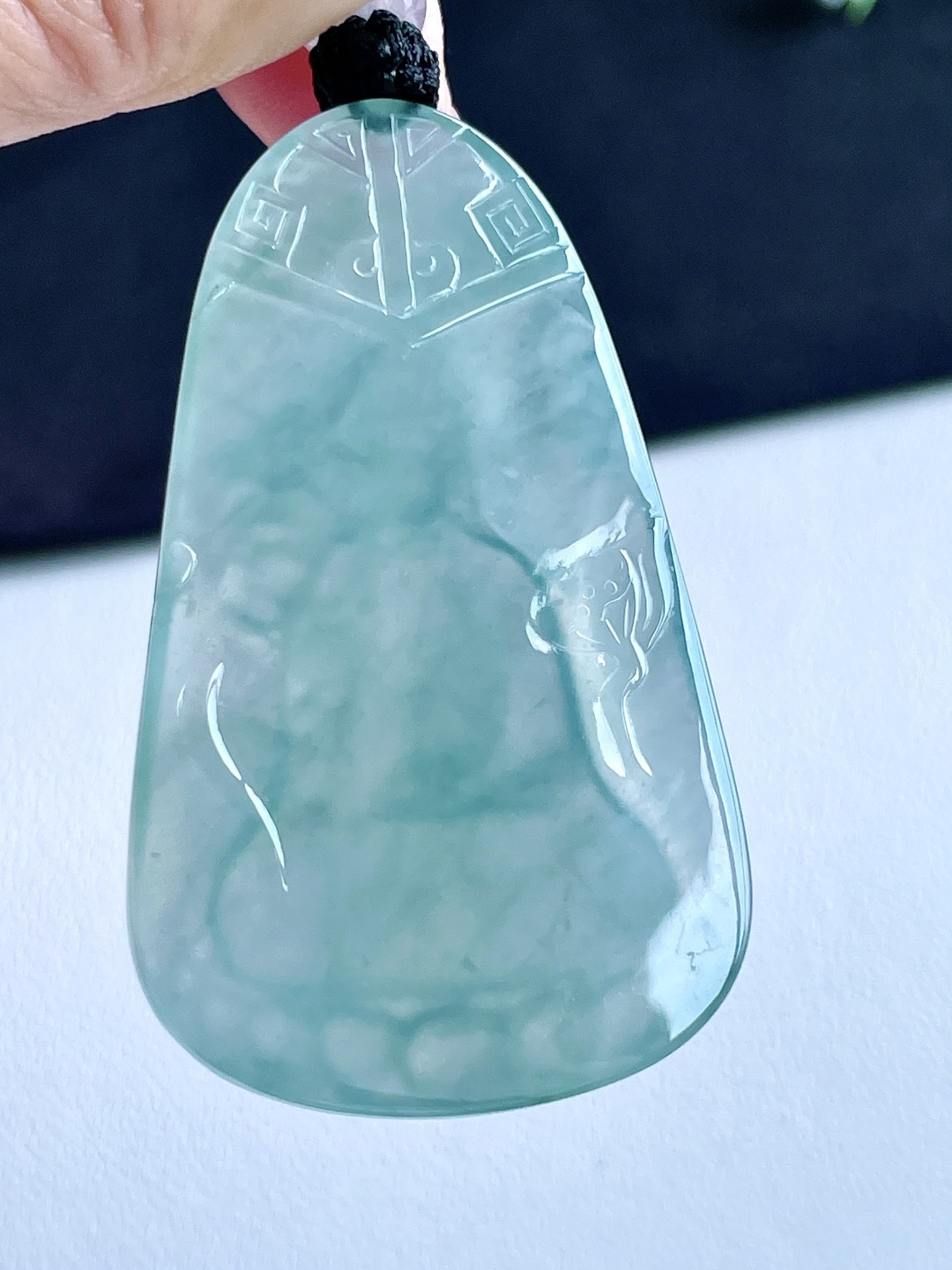 冰晴水大势至菩萨持莲观音牌吊坠，性比高
