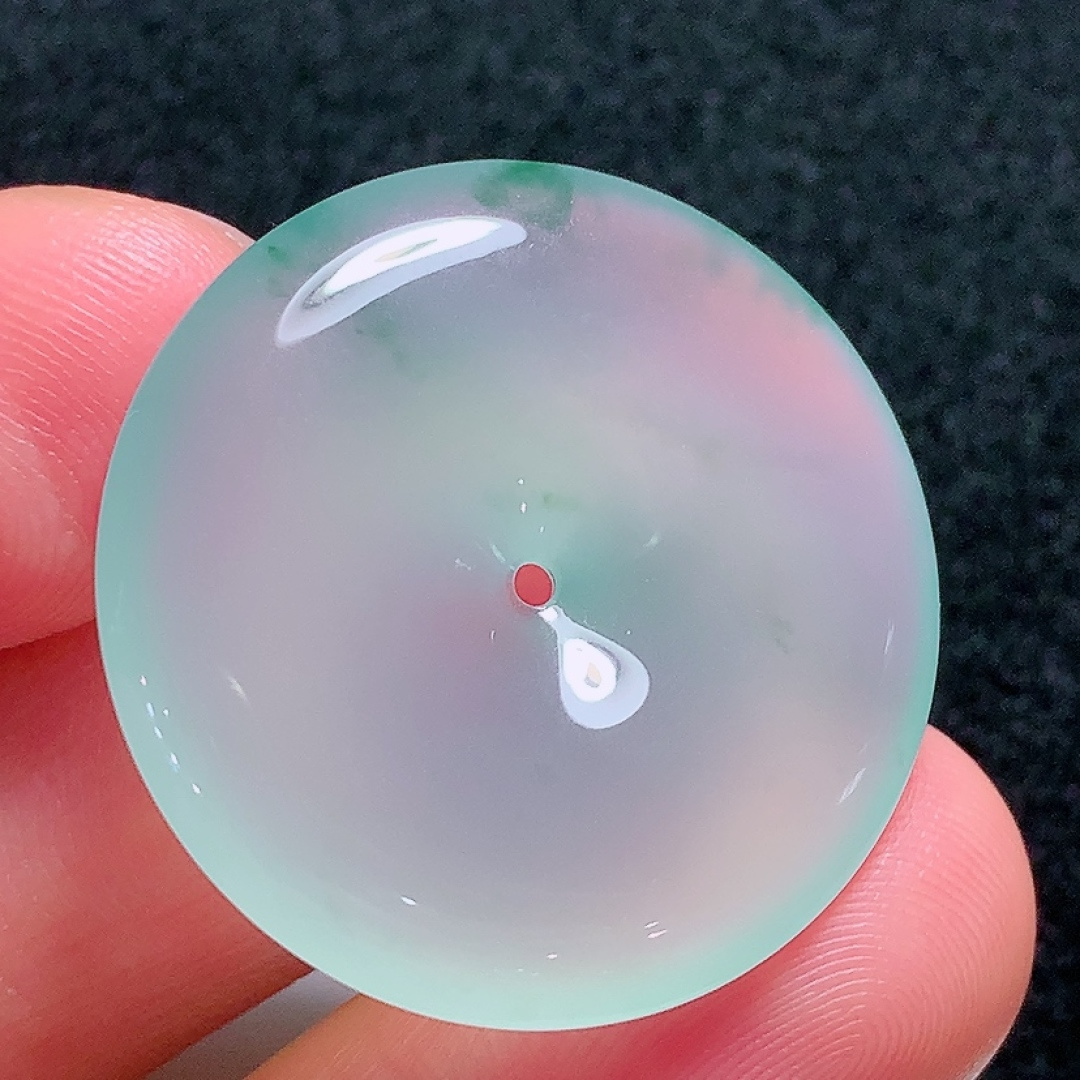 ️冰种高质量平安扣，种老水头好，又冰又润，饱满，尺寸：29.2/5.4mm