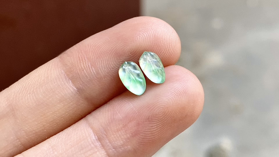 玻璃钢飘绿叶子一对 7*4*1.6