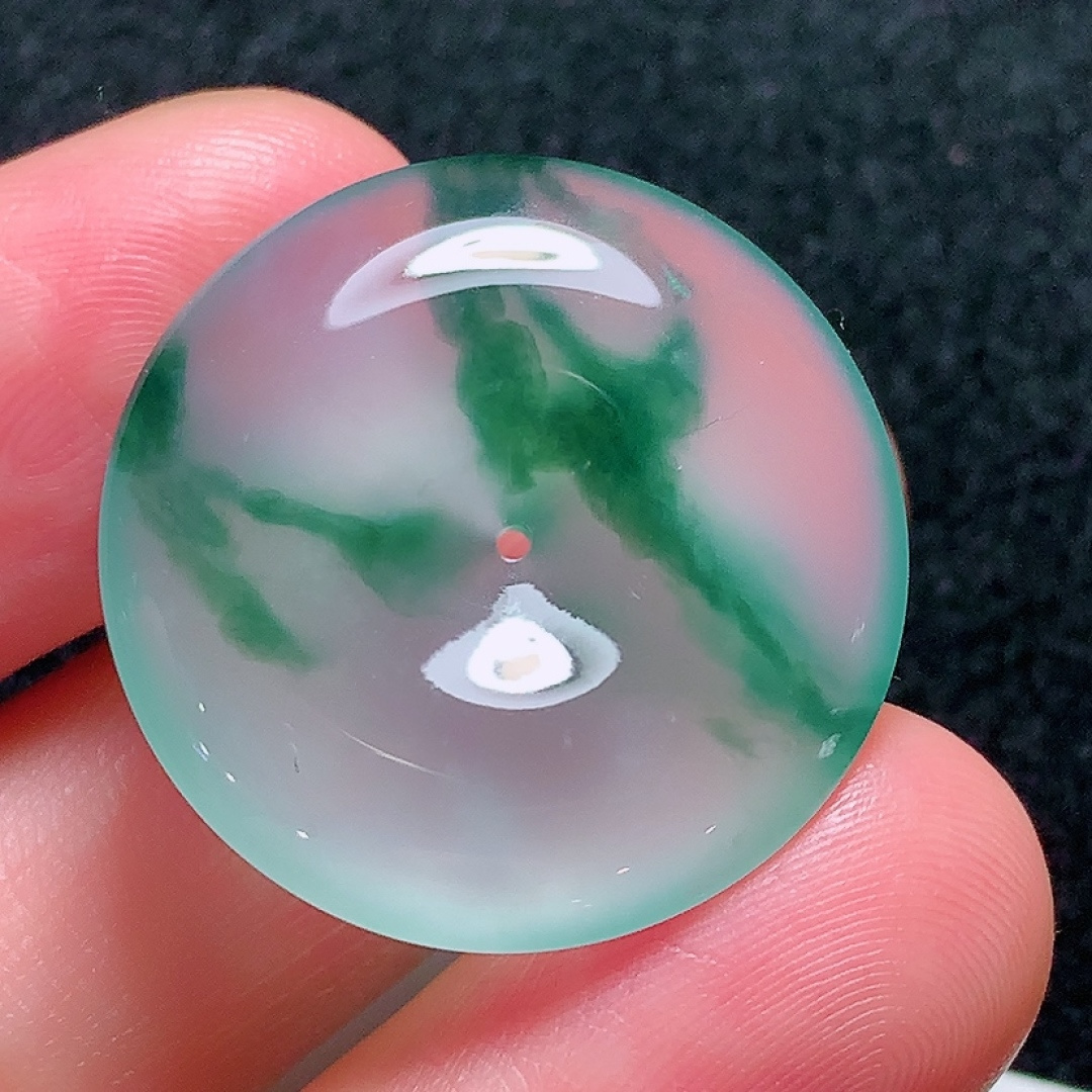 ️冰种飘花平安扣，种老水头好，又冰又润，饱满无裂，尺寸：26.7/5.2mm