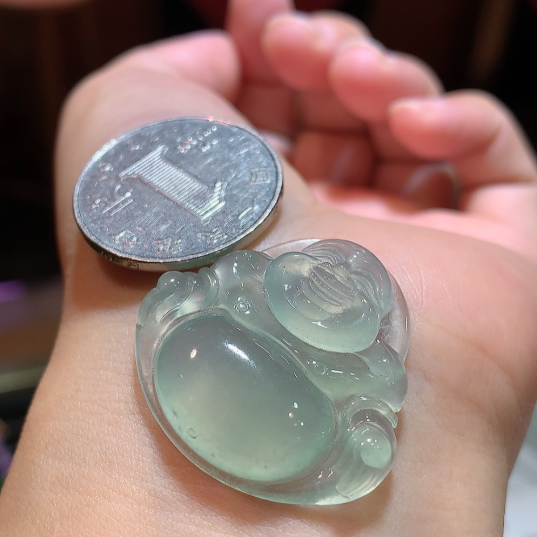 佛公挂件 种老底子细腻 水润十足 佩戴端庄优雅 货号40529，29.0-31.0-6.7