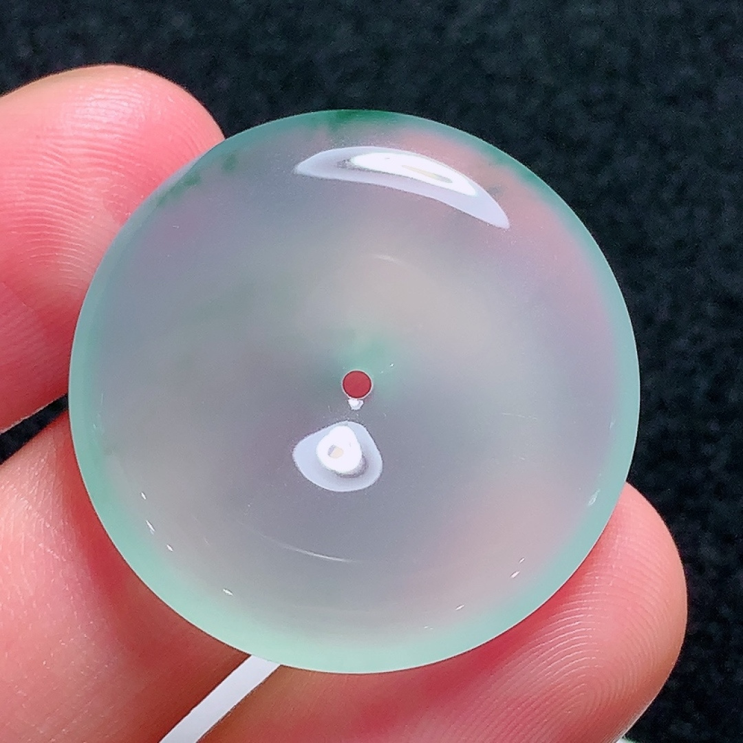️冰种高质量平安扣，种老水头好，又冰又润，饱满，尺寸：29.2/5.4mm