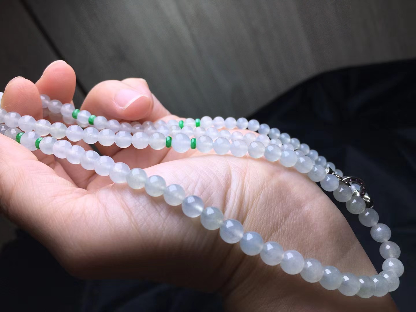 ️ 珠链，卡6.5～47mm，114颗，种好，玉质细腻，均匀，实物更耐看