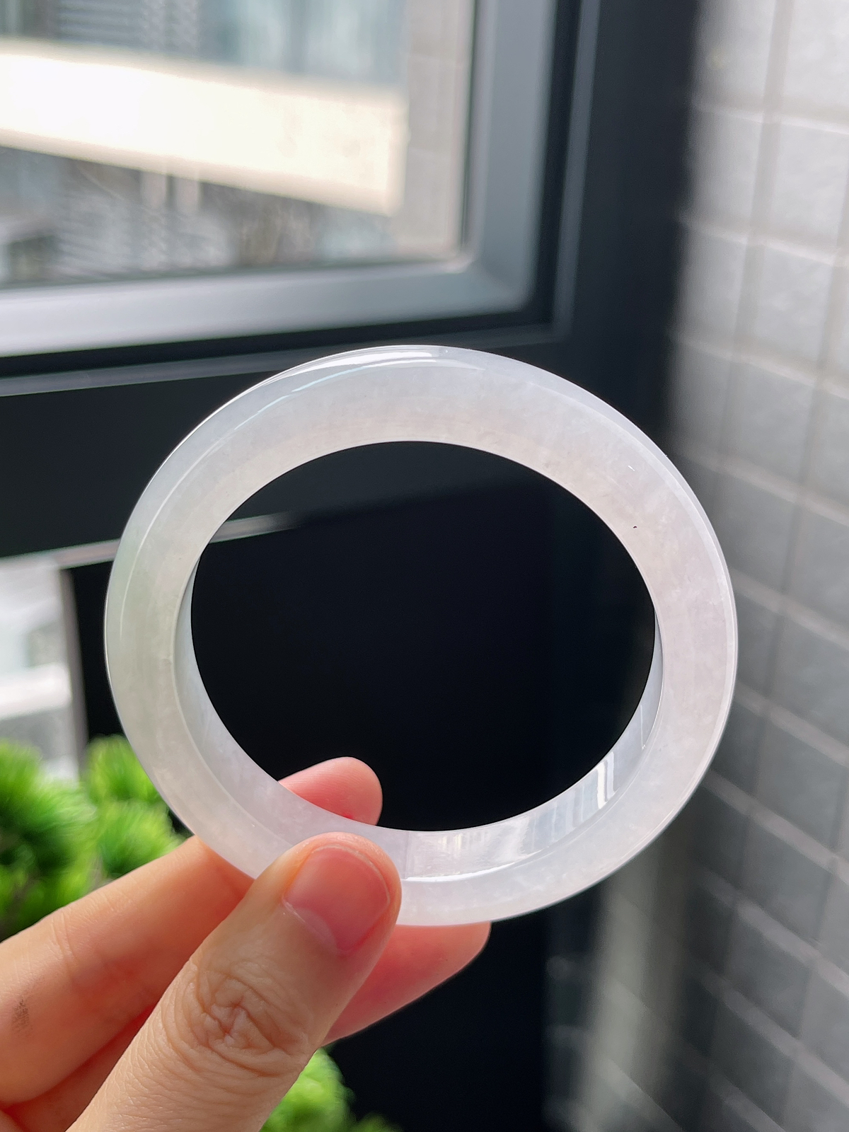正圈54.3，白冰白月光正圈翡翠手镯