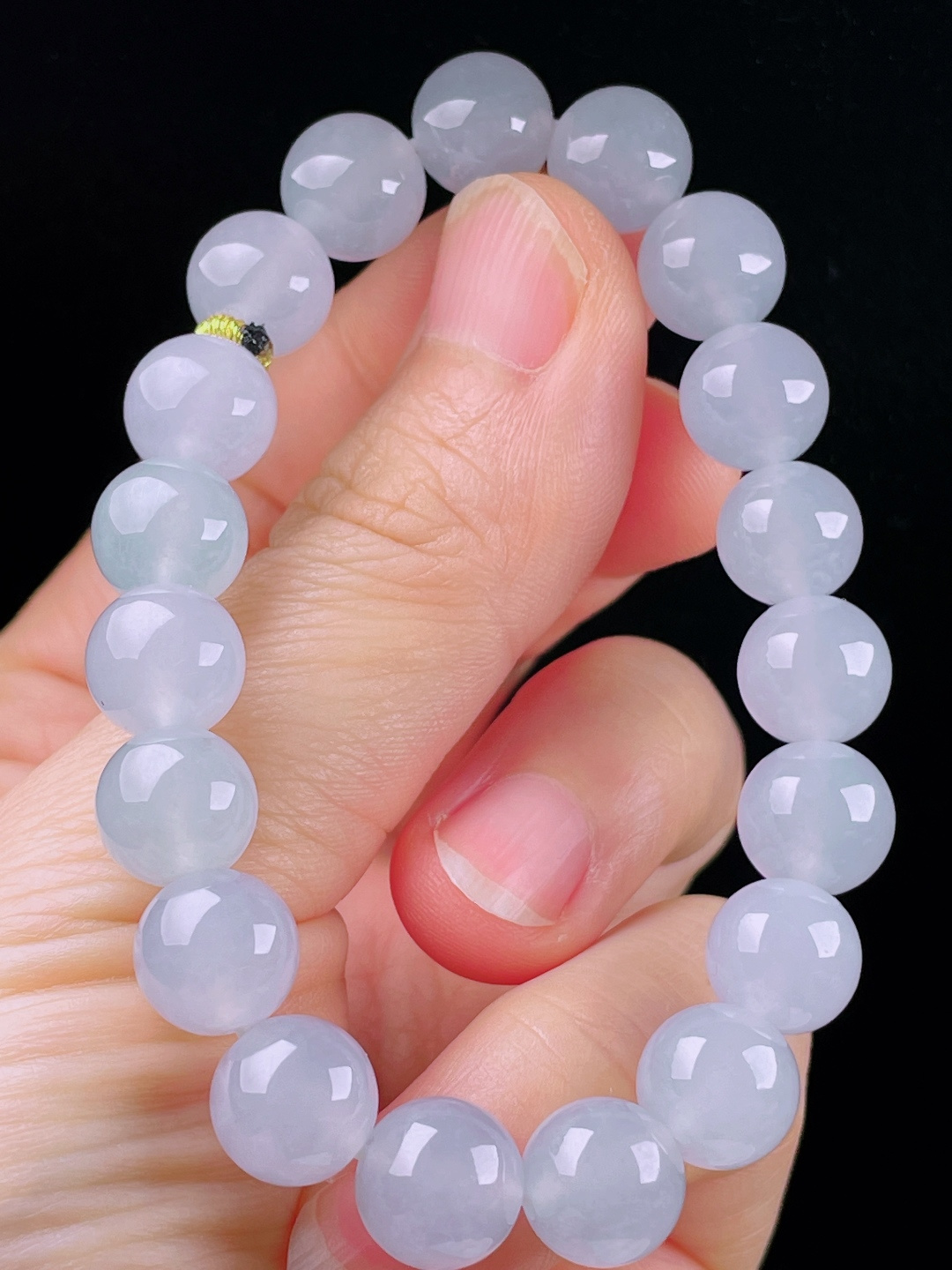 ️冰种手串，老种起光，细底通透，尺寸：9.6mm0531