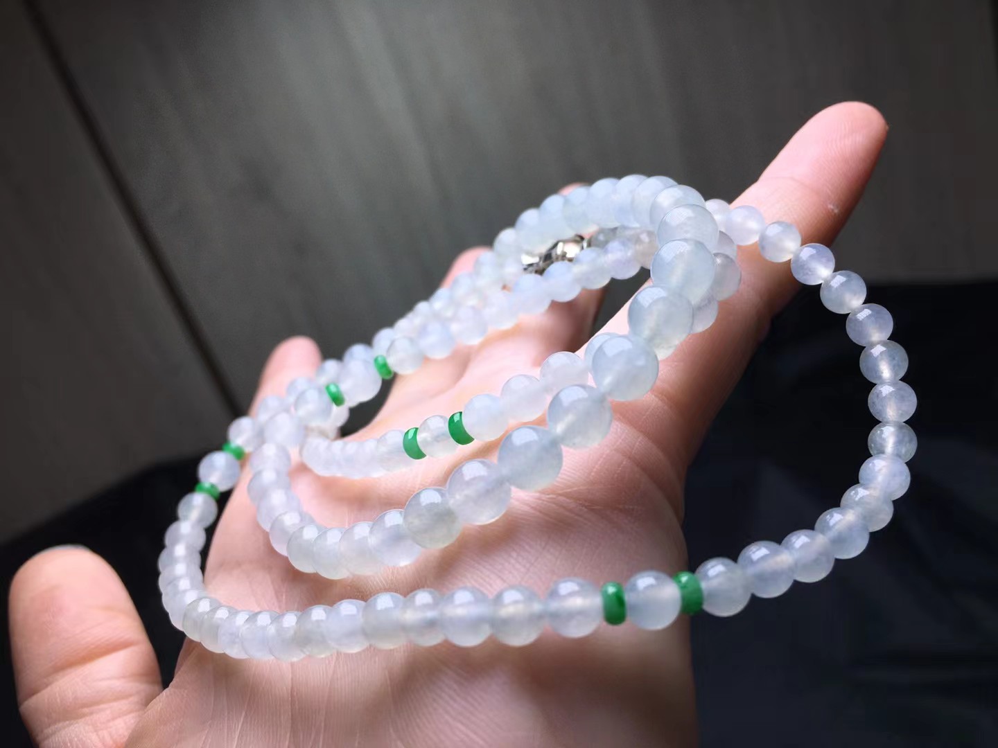 ️ 珠链，卡6.5～47mm，114颗，种好，玉质细腻，均匀，实物更耐看