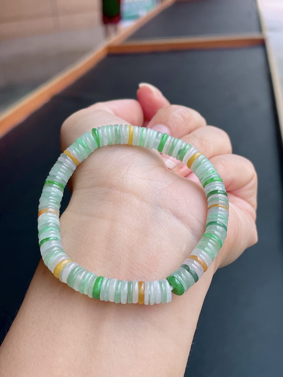 ️ 多宝算盘珠手串 色泽艳丽，水润细腻 尺寸：6.8/1.8