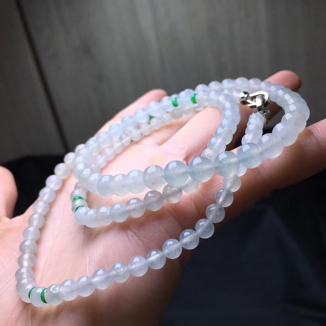 ️ 珠链，卡6.5～47mm，114颗，种好，玉质细腻，均匀，实物更耐看