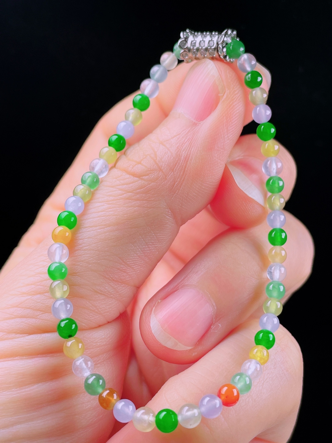 ️多彩手串，老种起光，细底通透，尺寸：3.5mm0531