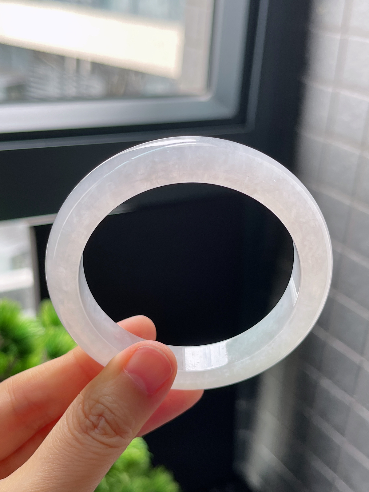 正圈54.3，白冰白月光正圈翡翠手镯