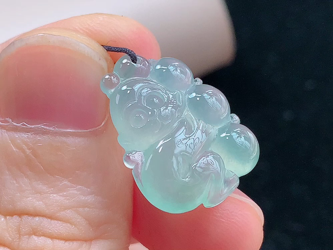 ️ 灵猴献寿，无裂，尺寸20.6-16.0-5.0mm，包A附证书