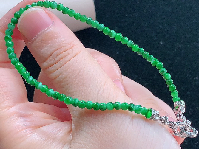 ️ 飘绿手串，度高，尺寸取一3.1mm，包A附证书