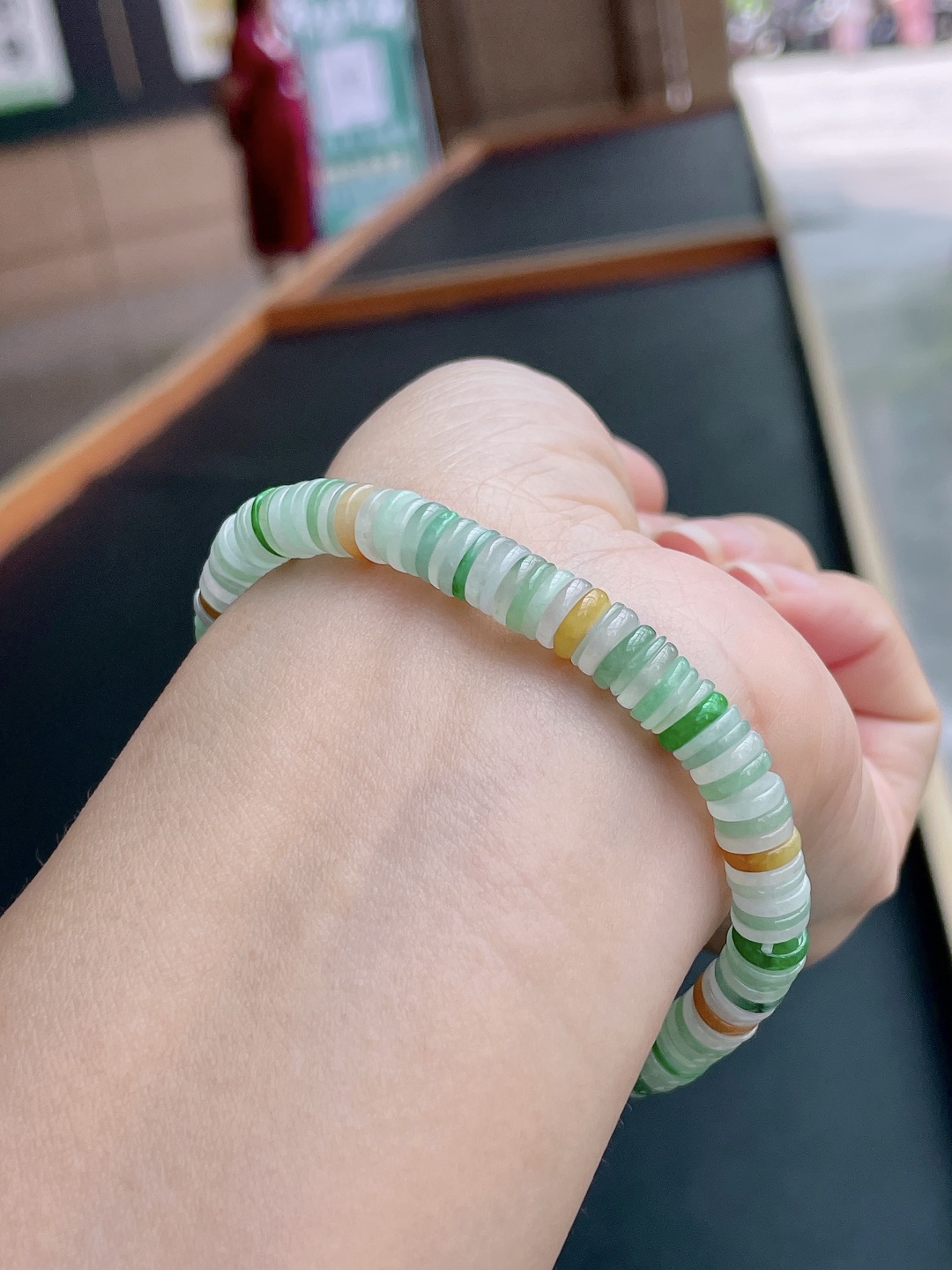 ️ 多宝算盘珠手串 色泽艳丽，水润细腻 尺寸：6.8/1.8