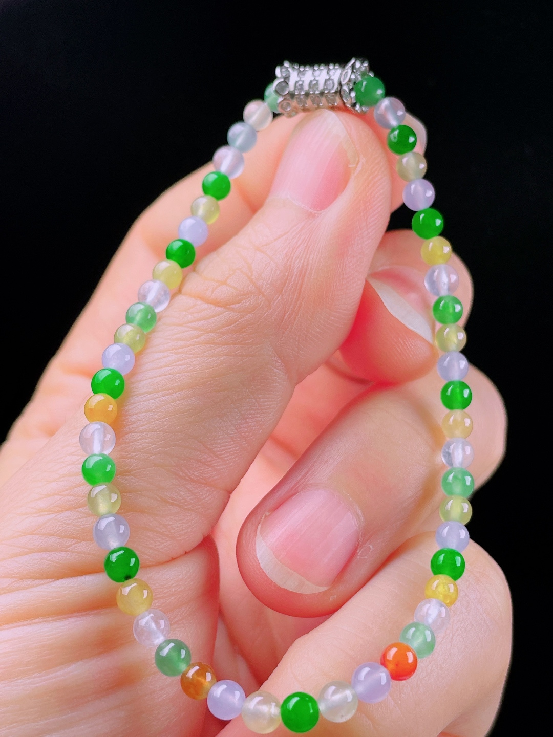 ️多彩手串，老种起光，细底通透，尺寸：3.5mm0531