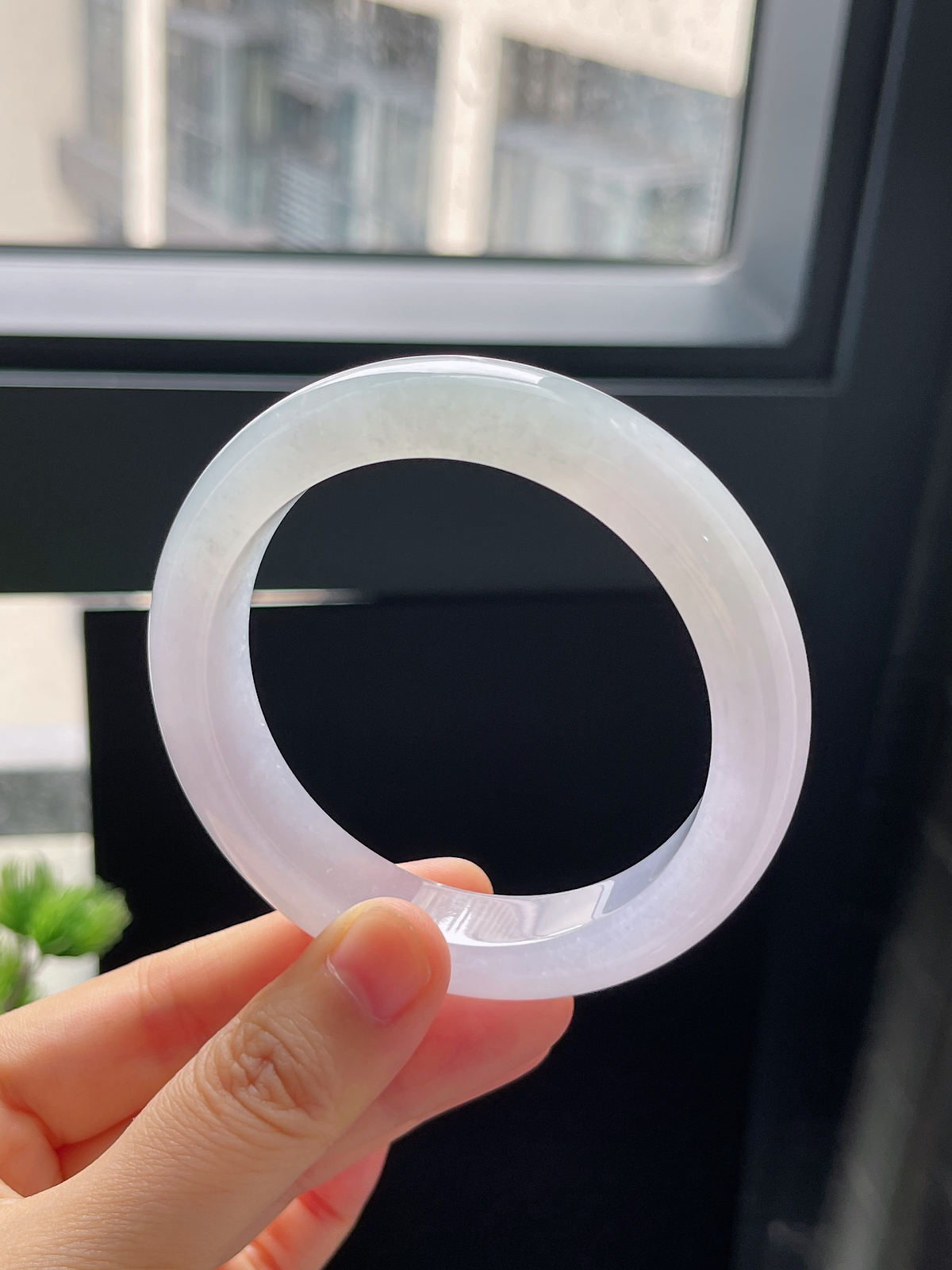 圈口56，冰春彩翡翠正圈手镯