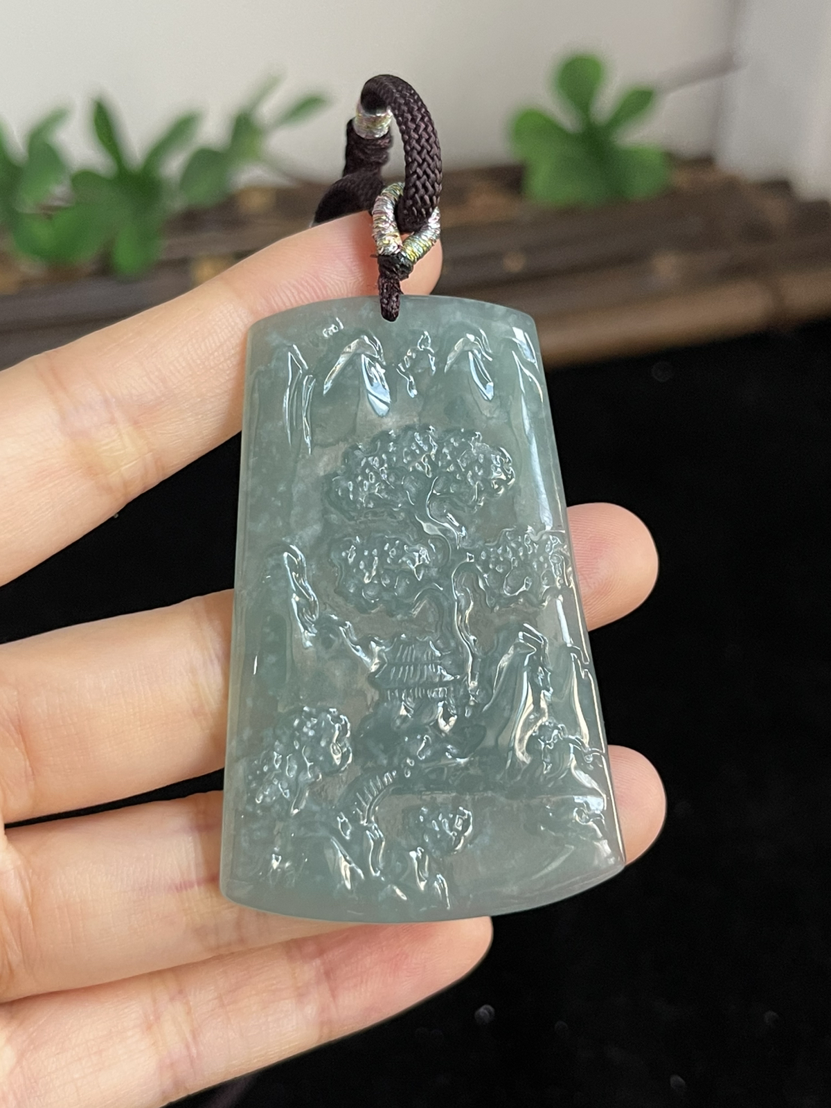 翡翠山水牌