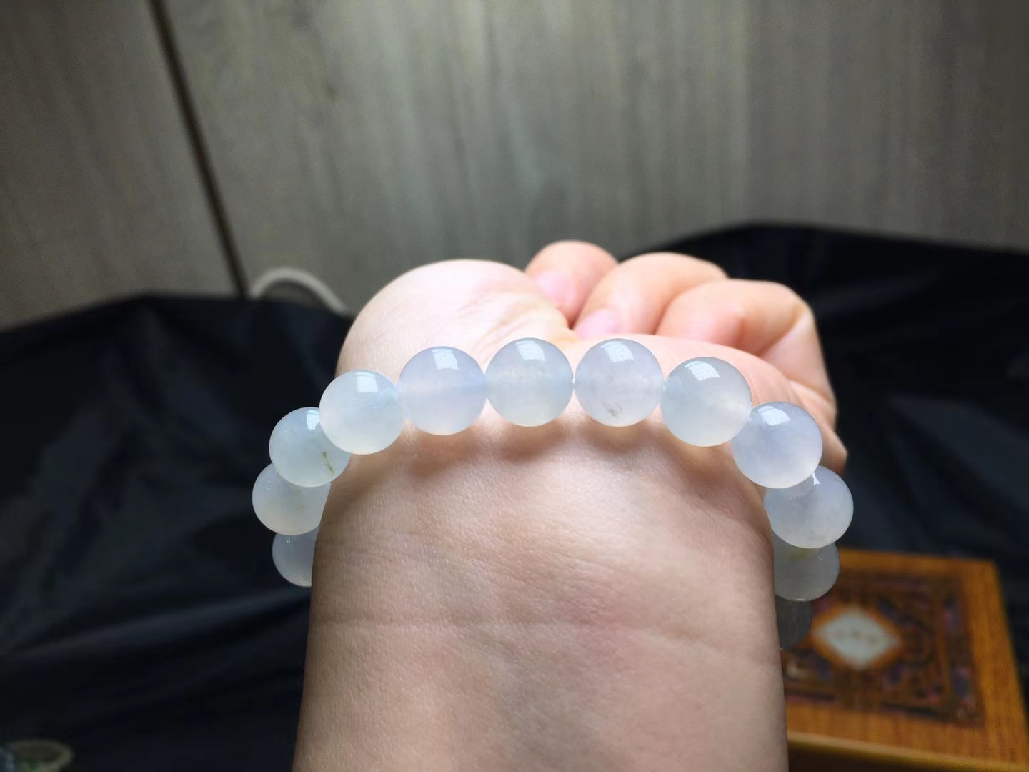 ️ 冰种手串，卡9.8～10mm，19颗，种好，玉质细腻，均匀，通透，度极高