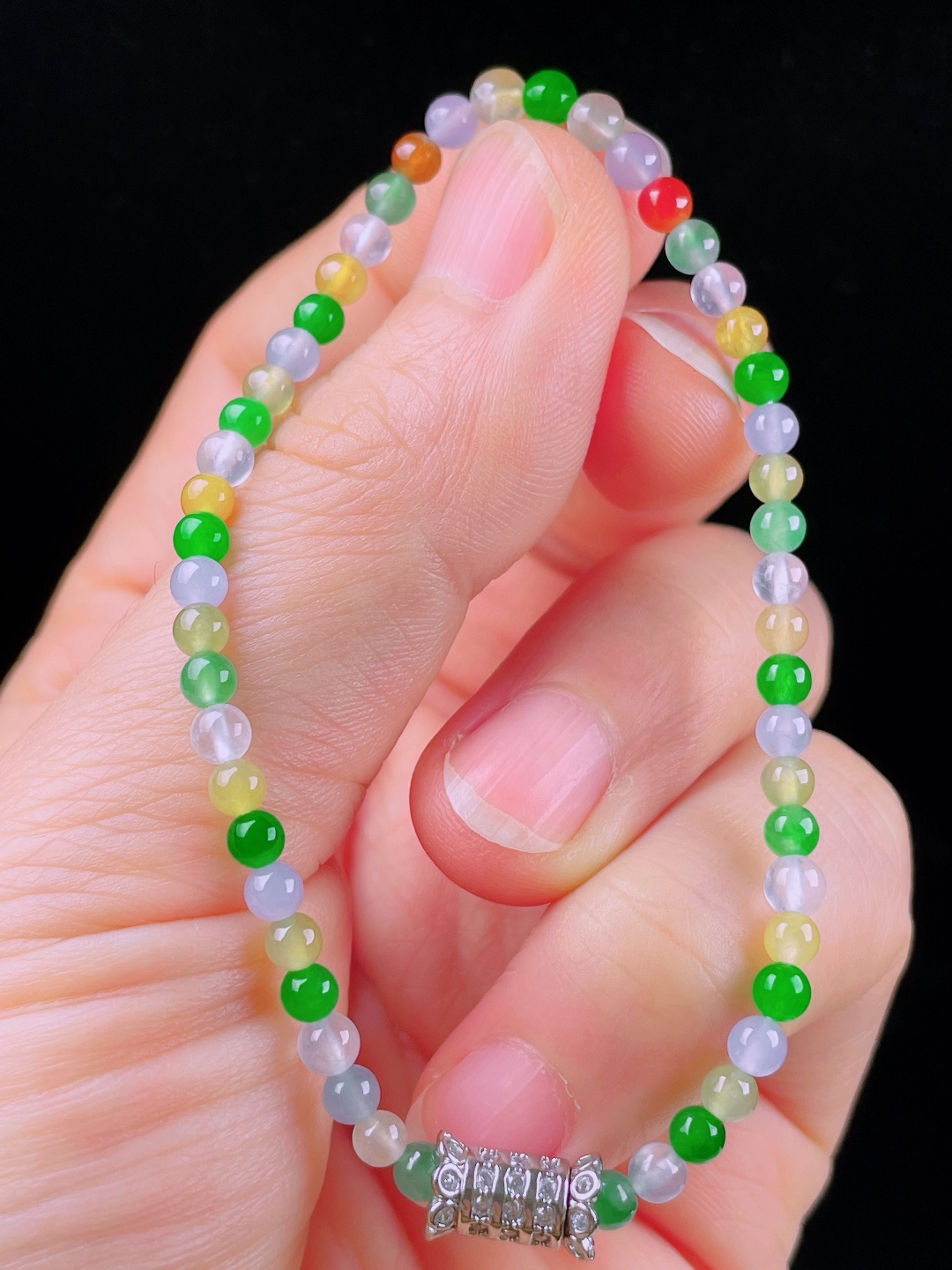 ️多彩手串，老种起光，细底通透，尺寸：3.5mm0531