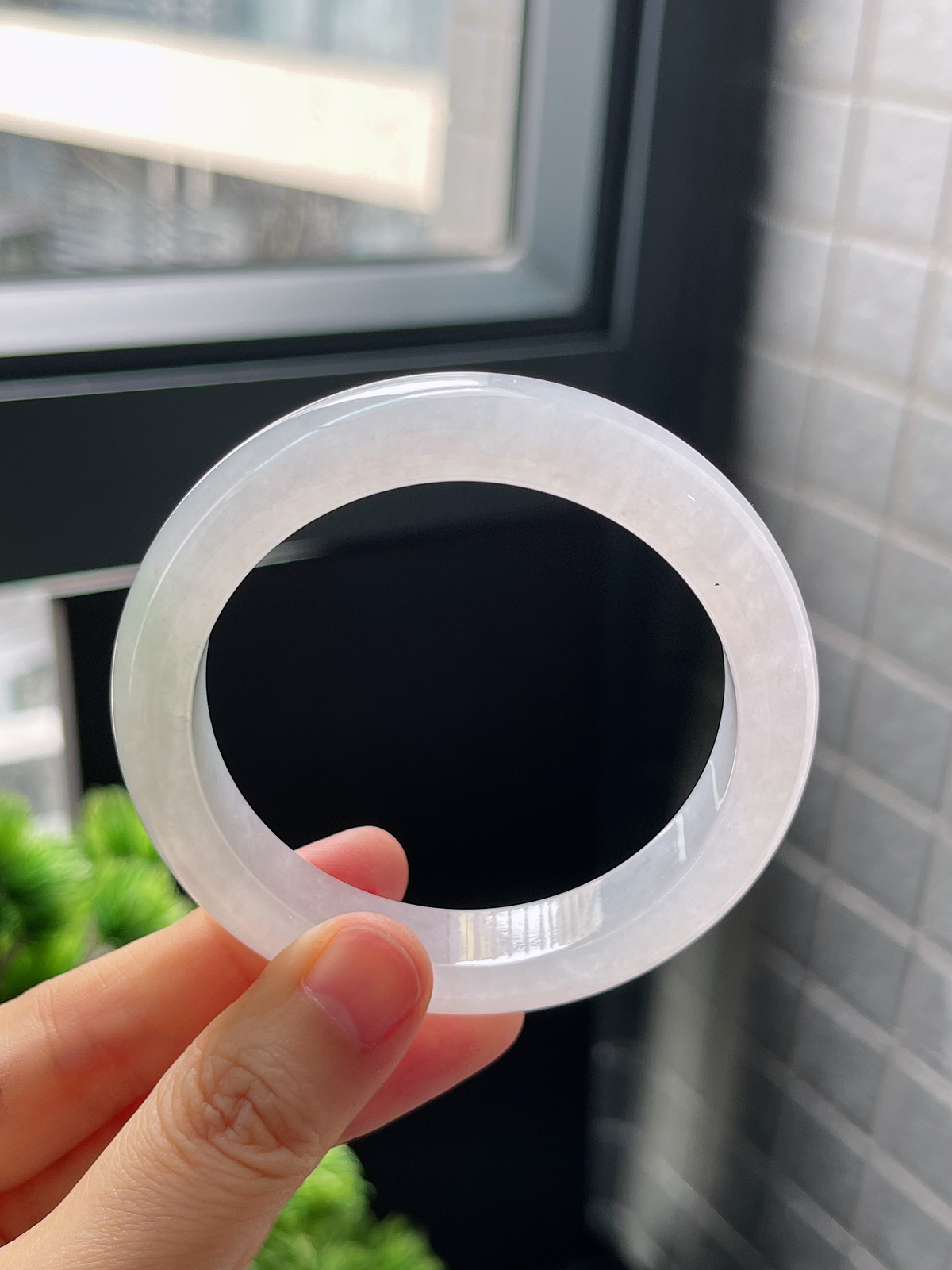 正圈54.3，白冰白月光正圈翡翠手镯