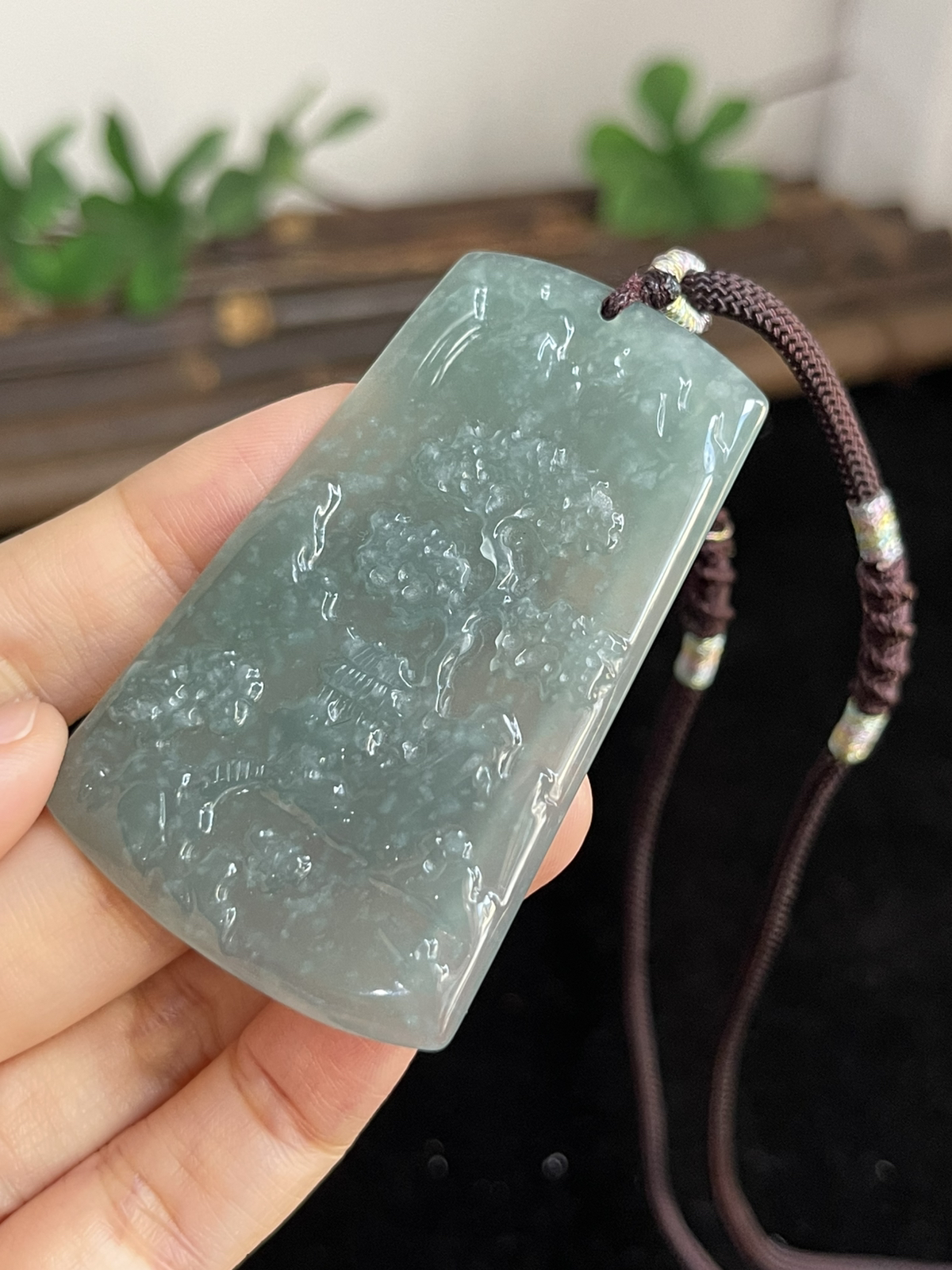 翡翠山水牌