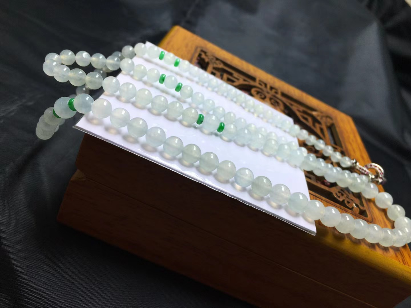 ️ 珠链，卡6.5～47mm，114颗，种好，玉质细腻，均匀，实物更耐看