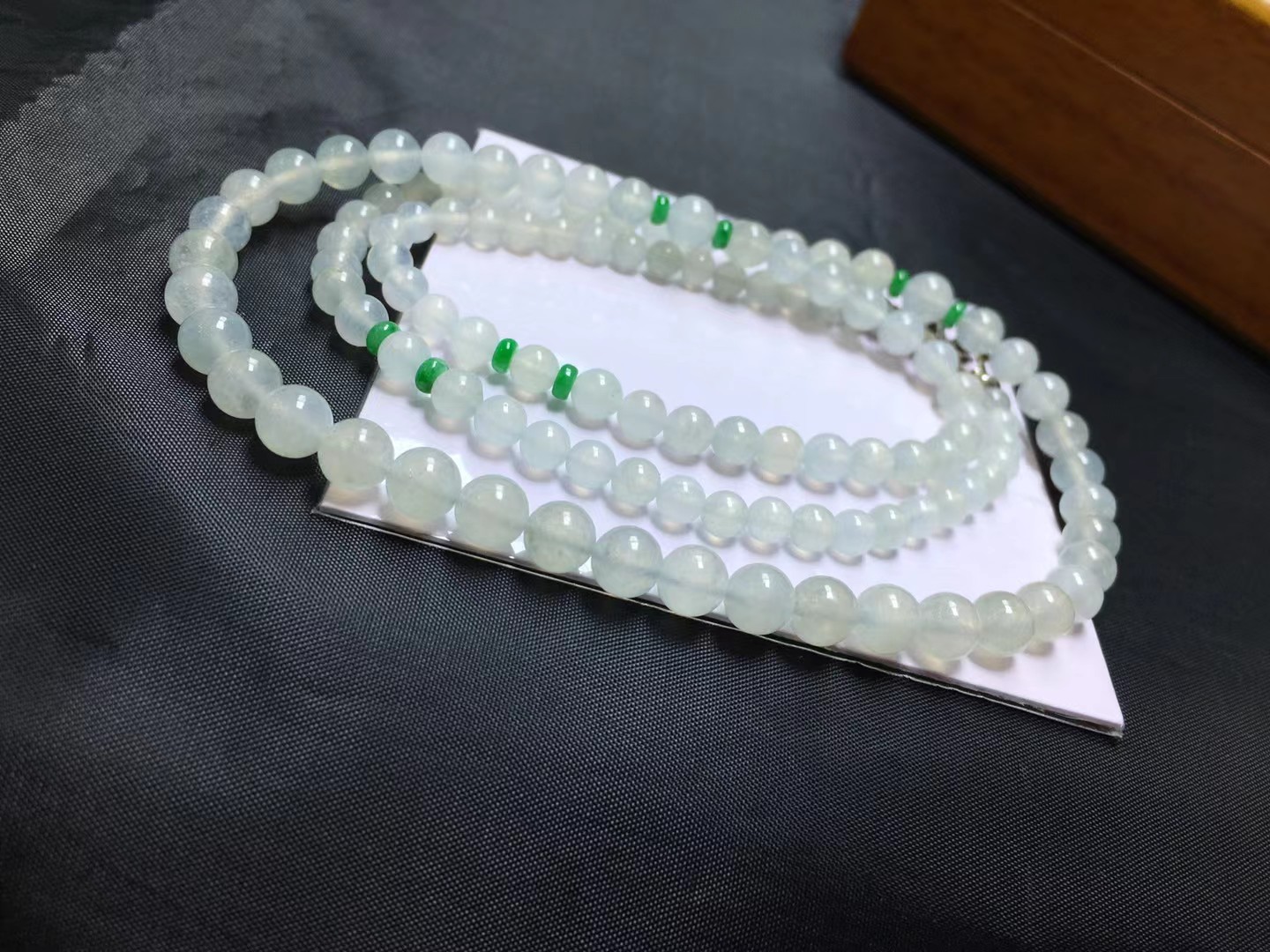 ️ 珠链，卡6.5～47mm，114颗，种好，玉质细腻，均匀，实物更耐看